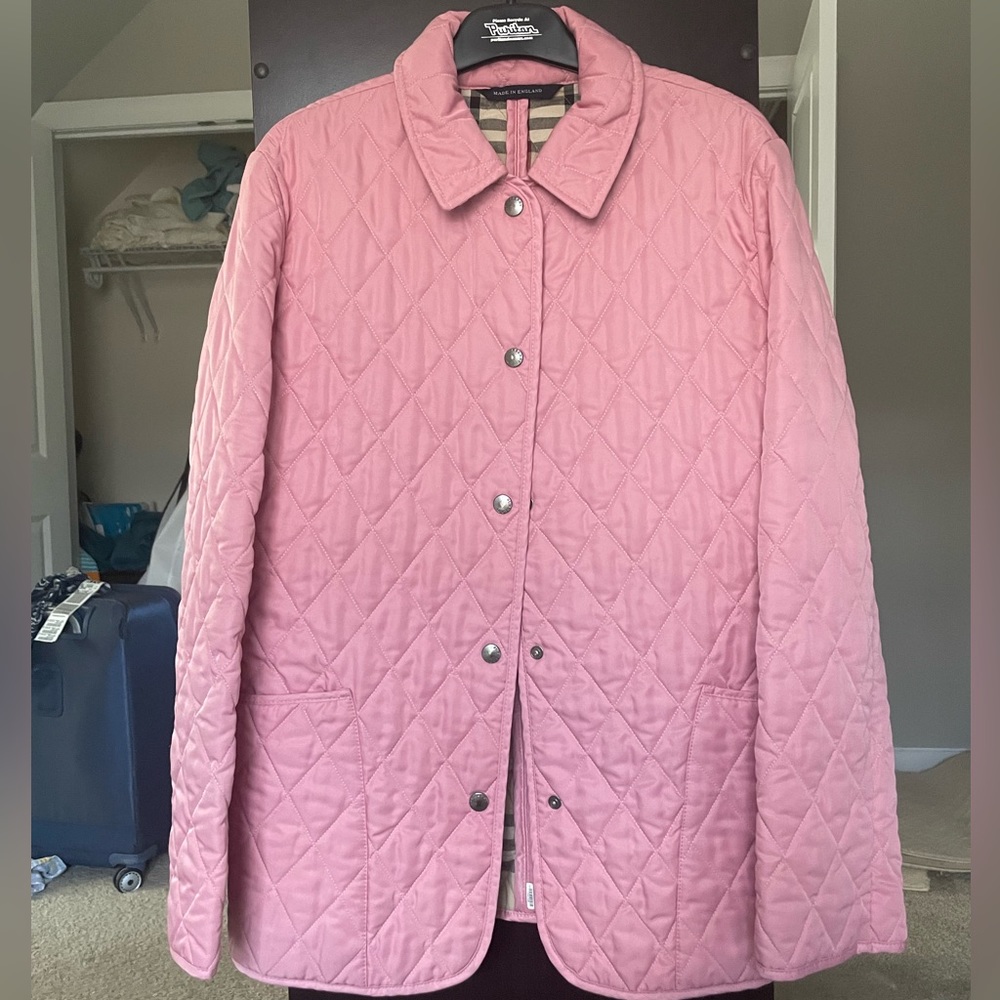 Burberry Pink Vintage diamond quilt tailored jacket Medium